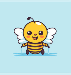 Cute Bee With Wings Cartoon Character