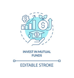 Invest In Mutual Funds Turquoise Concept Icon