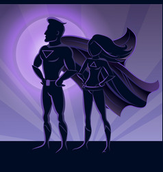 Superhero Couple Silhouettes