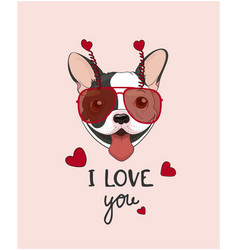 Lovely Poster Valentines Day Cute Dog Smile