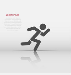 Run People Icon In Flat Style Jump On White