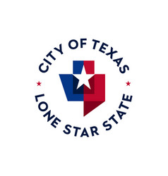 Simple Texas Map With Star Badge Emblem Logo