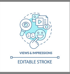 Views And Impressions Turquoise Concept Icon