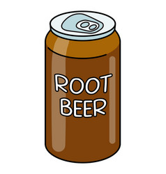 Doodle Cartoon Style Root Beer In A Can