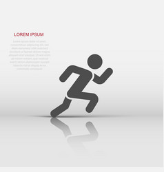 Run People Icon In Flat Style Jump On White