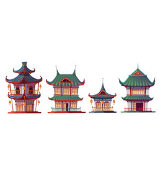 Traditional Chinese House Building Cartoon