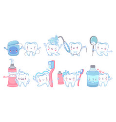 Cartoon Dental Care Teeth Cleaning