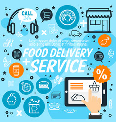 Food delivery service poster Royalty Free Vector Image