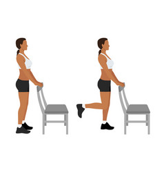 Woman Doing Standing Leg Curl Posture Exercise