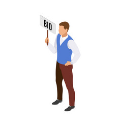 Bidding Guy Isometric Composition