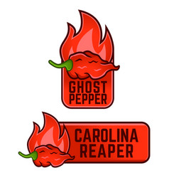 Icons Of Spicy Food Level Hot Ghost Pepper