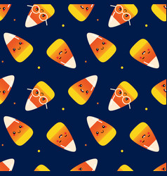 Smiling Candy Corn Halloween Sweets Pattern