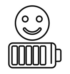 Full Battery Level Emoji Icon Outline Grin