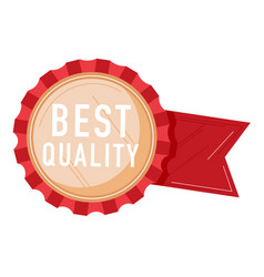 Red Ribbon Award Badge With Best Quality Text