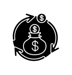 Revenue Synergy Black Glyph Icon