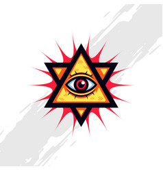 All Seeing Eye Star Emblem Badge Logo