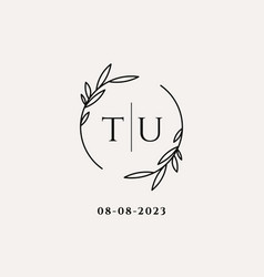 Letter Tu Wedding Monogram Logo Design