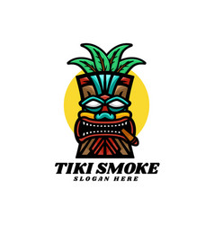 Logo Tiki Smoke Mascot Cartoon Style