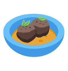 Meat Balls Icon Isometric Duck Food