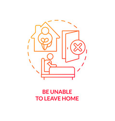 2d Be Unable To Leave Home Linear Icon Concept