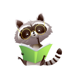 Animal Character Baby Raccoon Reading Kids Book