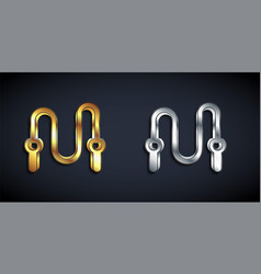 Gold And Silver Jump Rope Icon Isolated On Black