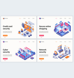 Isometric cyber security technology Royalty Free Vector