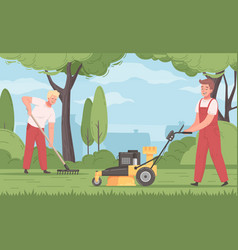 Lawn Mowing Cartoon