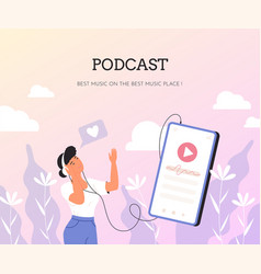 Listen Music Or Audio Podcast Woman