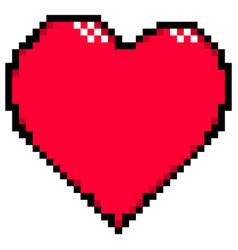 Red heart in pixel art style Royalty Free Vector Image