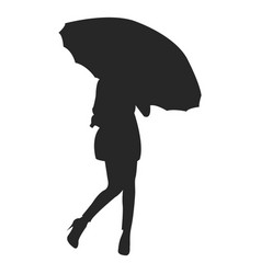 Female Walking With Umbrella