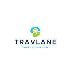 Modern Colorful Travlane Plane Lane Logo Design