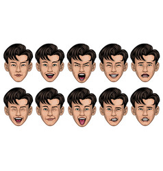 Asian Man In Various Face Expression