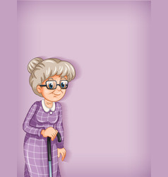 Background Template Design With Happy Old Woman