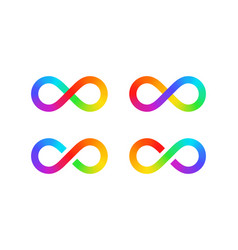 Set Rainbow Infinity Symbols Isolated On White