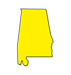 Simple Outline Map Of Alabama Is A State Of United