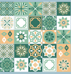 Vintage Spanish Style Ceramic Tile Design Green