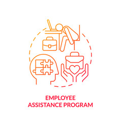 2d Employee Assistance Program Linear Icon Concept