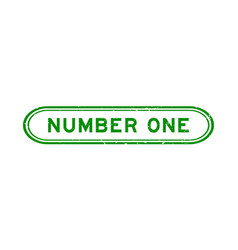 Grunge Green Number One Word Rubber Seal Stamp On