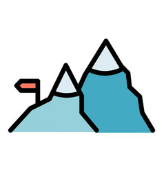 Mountain Trip Icon Flat