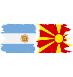 Northern Macedonia And Argentina Grunge Flags