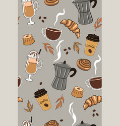 Seamless Pattern With Coffee And Baked Goods