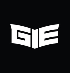 Ge Logo Monogram With Shield Slice Shape Design