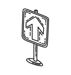 One Way Traffic Icon Doodle Hand Drawn Or Outline