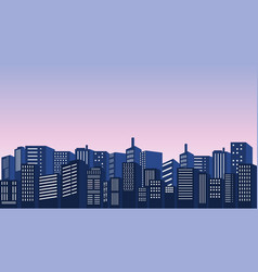 Silhouette Of City High Rise Buildings