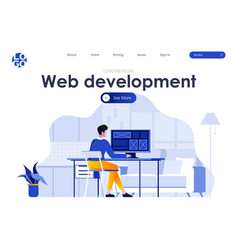 Web Development Flat Landing Page Frontend