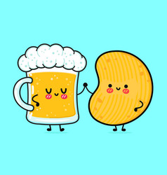 Beer And Chips Icon Cartoon