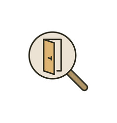 Door Inside Magnifier Colored Icon Doors Search