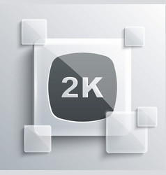 Grey 2k Ultra Hd Icon Isolated On Background