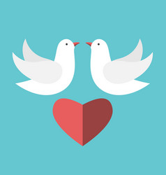 Two White Doves Heart